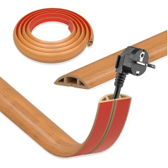 DIKARIYA Kabeļu cauruļvads Koka izskats Pašlīmējošs 3 cm x 8 m Elastīgs mazs kabeļu cauruļvads Grīdas PVC kabeļu tilts Grīdas kabeļu aizsardzība Āra laikapstākļu izturīgs kabeļu pārsegs birojam, koncertam, mājai, skolai