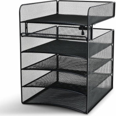 Safco Products 3240BL Onyx Mesh horizontāla piekaramā galda skapīša konstrukcija, melna krāsā