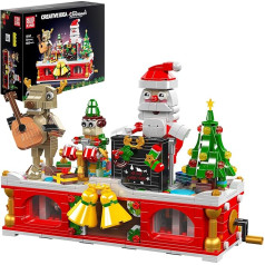 Mould King 10162 Clamping Building Blocks Ziemassvētki ar Ziemassvētku vecīša Ziemassvētku vecīša Ziemassvētku eglītes priekšnesumu komanda Christmas Building Toy Dāvanas vecumā no 14 gadiem (1045 gab.)