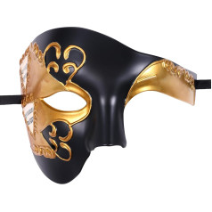 OIDEA Herren Karneval Maske Halbmaske: Vendig Maske für Halloween und Maskenbälle, Phantom der Oper Phantommaske in Schwarz Gold für Partys