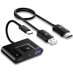 Anytrox bezvadu HDMI raidītājs un uztvērējs, USB C uz HDMI bezvadu raidītājs un uztvērējs, 1080P bezvadu displeja pagarinātājs, video/audio straumēšana no tālruņa/piezīmjdatora/piezīmjdatora uz TV, projektoru, monitoru