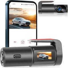Automobiļa priekšējā aizmugurējā kamera ar WiFi, 1080P Full HD Dashcam automašīnas kamera, Mini priekšējā kamera automašīnām, automašīnas kamera ar nakts redzamību, App Control, autostāvvietas uzraudzība, Loop Recording