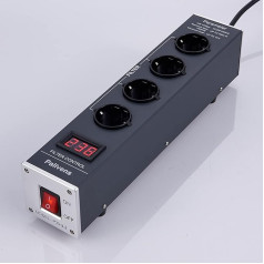 Pailvens Pailvens strāvas filtrs HiFi 4-virzienu traucējumu filtra rozete ar LCD displeju, aizsardzība pret pārspriegumiem, aizsardzība pret slodzi līdz 15 A, vairākas rozetes skaļruņiem, CD DVD atskaņotājam, pelēka krāsā