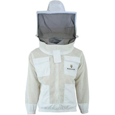 Premium biškopja jaka ar elpojošu tīklu S M L XL XL XXL Elpojoša, izturīga pret caurduršanu Viegla, viegla, biškopības bišu un kukaiņu kodumiem M - Balta