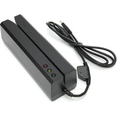 Annadue MSR605G USB magnētisko kredītkaršu lasītājs, 3 sliedes IS0 AAMVA Dia karšu lasītājs ar 20 tukšām kartēm, priekš Win 98/7/XP/Vista (ES kontaktdakša)