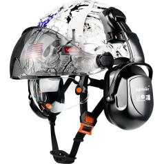 SAFEBUILDER aizsargsega ar aizsargvāciņu, aizsargsega, aizsargsega, aizsargs pret bojājumiem, OSHA aizsargsega, aizsargsega ANSI Z89.1 (XU Hardhat mit klaren und getönten Visieren B07Ohrenschützer)