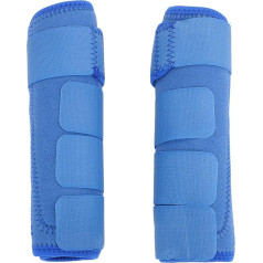 Zili zirgu sporta zābaki Aizsargājoši elpojoši kāju apavi ar Velcro aizdari Ideāli piemēroti apmācībai jāšanas sacensībām Augstas kvalitātes neilona poliuretāna poliestera materiāls Drošs stallis F