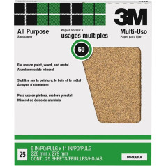 3m 25 skaits 50D smiltis Pro-Pak krāsas un rūsas noņemšanas smilšpapīra loksnes 99406NA - Iepakojums 25 gab.