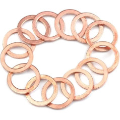 Massive Messing-Kupfer-Unterlegscheiben. Kupfer-Un 20 Stück M6 M8 M10 M12 M12 M14 M16 M18 M20 Massivkupfer-Unterlegscheibe, Flachring, Dichtung, Distanzscheiben, Befestigungs-Hardware, 10 x 14 x 1 mm(M24X