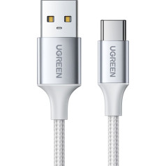 USB-A - USB-C QC 3.0 3A 3m kabelis - balts