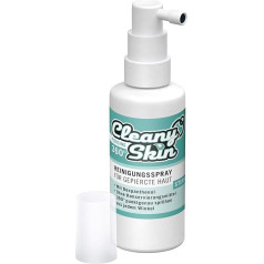 Cleany Skin, sterils izsmidzināms aerosols pīrsinga tīrīšanai, 360°, 50 ml (Sterils tīrīšanas aerosols pīrsinga tīrīšanai), daudzslāņu (DE, EN, FR, GR, IT, ESP, TUR)