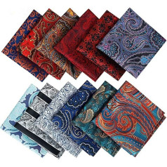 Alumuk Vīriešu uzvalka kabatas lakatiņš Kabatlakatiņš Kavaliera šalle Biznesa kāzas dažādos dizainos 12 gabalu iepakojumā