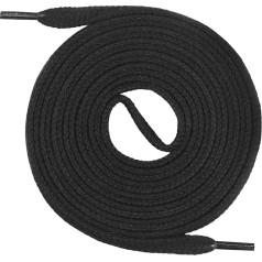 Mount Swiss plakanās auklas, izgatavotas no 100% kokvilnas, paredzētas treniņbiksēm, sporta apaviem, skriešanas apaviem, trekinga apaviem, apavu auklas, ļoti izturīgas pret plīsumiem, 7 mm platas, garums no 45 cm līdz 200 cm, ražotas Eiropā