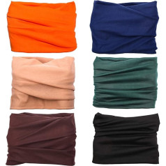 GESTAND Pack of 6 cauruļu šalle Bezšuvju mutes sargs Elpojoša sejas maska Daudzfunkcionāla šalle Bandana Neck Warmer Loop šalle Skrējiena šalle Skrējiena šalle Aizsardzība pret putekļiem vīriešiem Sievietēm, Oranža, tumši zaļa, tumši z