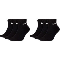 Nike SX7667 Everyday Cotton Cushioned Ankle sporta zeķes 6 pāri Izmērs 34 36 38 38 40 42 42 44 46 48 50 Krāsa: melna