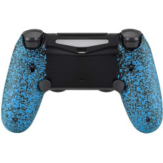eXtremeRate DAWN2.0 FlashShot Trigger Stop Remap komplekts PS4 CUH-ZCT2 kontrolierim, DIY rezerves korpuss un jaunināšanas plate, 2 aizmugurējās pogas un 2 slēdža bloķēšanas pogas PS4 kontrolierim JDM040/050/055 Textured Blue