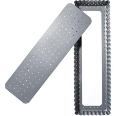 webake Perforēta taisnstūra forma ar paceļamu pamatni Kišu veidne Augļu kūku veidne 35 x 11 cm melnā krāsā ar nelīpošu pārklājumu Kūku veidne