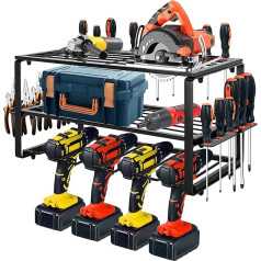 IBVIVIC Elektroinstrumentu organizators Power Drill Wall Mount Organizer Elektroinstrumentu uzglabāšanas darbnīca (4 urbji)