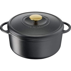Tefal Pierre GAGNAIRE Heritage E2230404 Tērauda apaļais trauks 25 cm / 5,1 L Indukcijas čuguna trauks melns