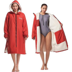 Mikrošķiedras dvieļu pončo, piemērots sērfotājiem un peldētājiem, viena izmēra halāts ar kapuci pludmalei un peldbaseinam