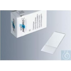 Marienfeld nātrija-kaļķa stikla mikroskopa priekšmetstikliņi ar 90° slīpētām malām un matētu apmali, standarta iepakojums, 76 mm gari, 26 mm plati, 1 mm biezi, 2500 gab.