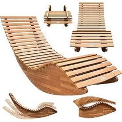 Deuba Swing Lounger FSC sertificēts akācijas koka Ergonomisks iepriekš samontētas līstes Šūpuļkrēsls Funkcija Dārza zviļņi Sauļošanās krēsls Saunas zviļņi, brūns