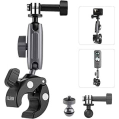 AuyKoo motocikla velosipēda skavas stieņa kameras stiprinājums ar 360 grādu lodīšu stiprinājuma skavu Gopro Hero 11 10 9 8 7 6 5 Insta360 DJI un citām darbības kamerām