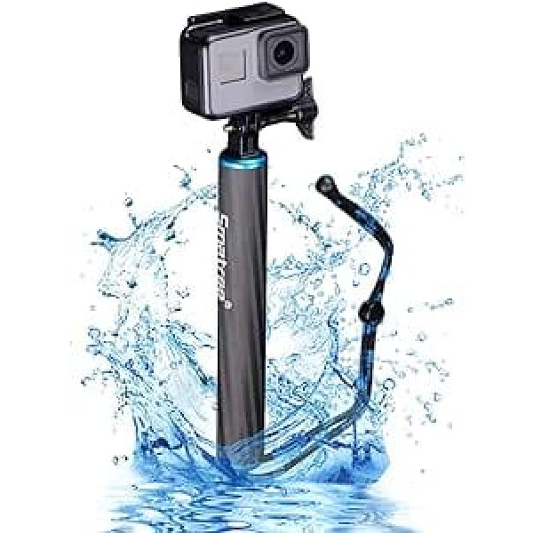 Smatree Waterproof peldošs oglekļa šķiedras rokturis Gopro Hero Max, Hero 12/11/10/9/8/7/6/5/4/3/OSMO Action 2, Ricoh Theta, AKASO, Apexcam, Exprotrek, niršanai, slēpošanai, kāpšanai , Insta 360