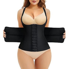 CtriLady Waist Trainer sievietēm vēdera kontroles ķermeņa veidotāja veste vēdera trimmeris ar dubultu kompresiju atvērtu krūšu korsete