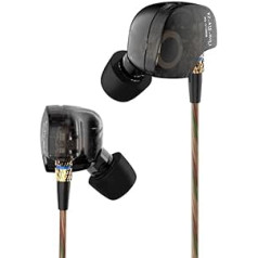 KZ ATE KZ-ATE Dynamic Balanced Armature IEMS In-Ear HiFi Monitori DJ Studio Stereo Mūzikas Austiņas Austiņas Mobilajam Telefonam iPhone Samsung MP3 MP4 mūzikas atskaņotājs (melns)