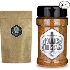 Ankerkraut Magic Dust, BBQ Rub, marināde gaļai un frī kartupeļiem Sāls, čipsu garšviela, čipsiem un daudziem citiem kartupeļu ēdieniem, 270 g, šeikerī