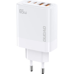 Dudao GaN 2x USB-A / 2xUSB-C PD 65W tīkla lādētājs balts