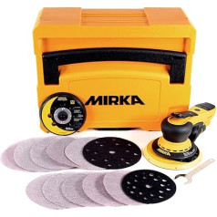 Mirka Deros 5650CV orbitālā slīpmašīna ar centrālo sūkšanas sistēmu, 2 slīpēšanas diskiem un līmlenti korpusā 125 mm un 150 mm diametra smilšpapīram / 5,0 mm rumba / MID5650202CA Wired