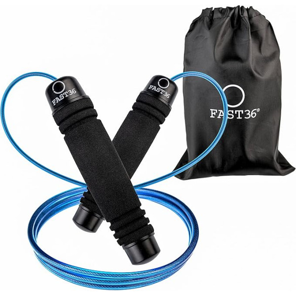 FAST36 Skipping Rope Adult Fitness Profesionāla regulējama virves skriešana ar atmiņas putu rokturiem un lodīšu gultņiem, fitnesam, boksam un svara zudumam, regulējams garums