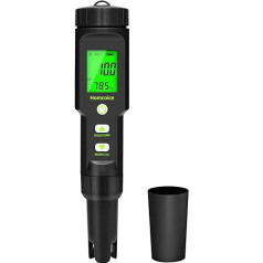 Homcoice PH mērītājs 5 in 1 TDS EC SALT Temperatūra pH vērtības mērītājs IP67 ūdensizturīgs baseina pH testeris 0,01 augstas precizitātes digitālais ūdens testeris dzeramais ūdens ar ATC funkciju