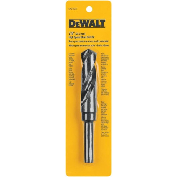 Dewalt DW1627 7/8 Zoll schwarz-Oxid 1/2 Zoll reduziert Shank Twist-Bohrer Bit