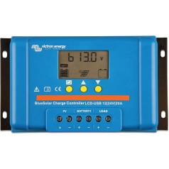 Victron Energy BlueSolar PWM LCD un USB 12/24 Voltu 20 ampēru saules uzlādes kontrolieris