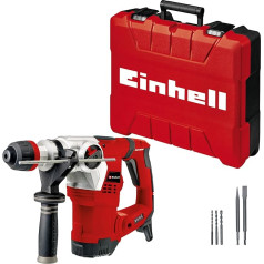 Einhell urbjmašīna TE-RH 32 4F komplekts (1250 W, 5,0 džoulu, 32 mm urbšanas jauda betonā, SDS Plus, pretvibrācijas rokturis, komplektā ietilpst E-kastīte, 3 urbji, smails un plakans kalts).