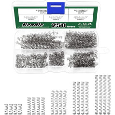 Keadic Mini nerūsējošā tērauda pagarināmo atsperu komplekts, 0,3 mm stieples diametrs, 4 mm ārējais diametrs, 10 mm-50 mm brīvais garums, mehāniskās kompresijas spirālveida atsperes nomaiņa mājsaimniecībā,