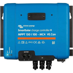 Victron Energy SmartSolar MPPT MC4 VE Can 150 V 100 ampēru 12/24/36/48 V saules enerģijas lādēšanas kontrolieris (Bluetooth)