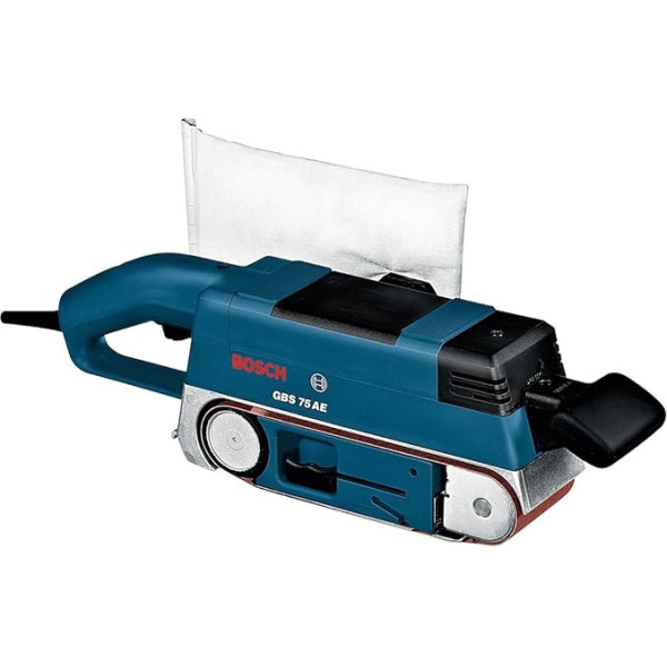 Bosch Professional GBS 75 AE lentes slīpmašīna (750 W, komplektā ietilpst auduma slīpēšanas lenta, putekļu maisiņš, grafīta plāksne, iepakojumā)