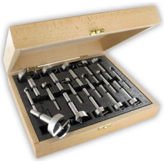 ENT Forstnerbohrer Premium HSS-Ausführung Set 16-teilig geschmiedet, Durchmesser (D) 10-12-15-18-20-20-22-24-25-26-28-30-35-38-40-45-50 mm, S 10 mm