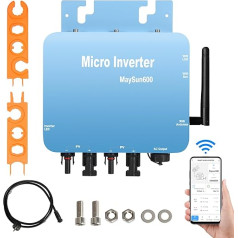 Jadeshay Saules mikro invertors 600W 230V MPPT Saules tīkla pieslēguma invertors DC20V-60V Inteliģentais saules invertors WLAN balkona elektrostacijai ar saules kontaktdakšu atslēgu