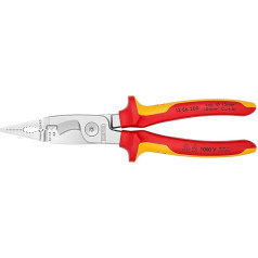 Knipex Elektro-Instalationszange verchromt, isoliert mit Mehrkomponenten-Hüllen, VDE-geprüft 200 mm (SB-Karte/Blister) 13 86 200 SB