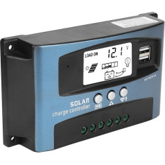 Saules uzlādes kontrolieris, MPPT 40/50/60/60/100A saules uzlādes kontrolieris, Dual USB LCD displejs 12V 24V (40A)