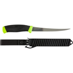 Morakniv Companion Sandvik nerūsējošā tērauda zivju filejas nazis ar maksti, melns/dzeltens, 15,4 cm