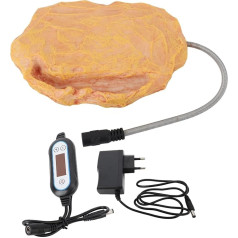 Riuulity Reptile Heater Stone Temperature Equipment Turtle Insulation Turtle for Heated Patio Heater Replacement Parts (EU Plug)