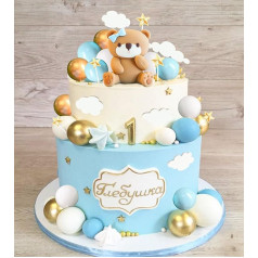 JeVenis Blue Baby Shower Cake Decoration Teddy Bear Cake Topper Dzimuma atklāšana Cake Decoration Bear Baby Shower Party Supplies Teddy Bear Decoration