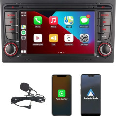 Hllecarmo Auto radio Audi A4 S4 RS4 Sportback Radio Audio bezvadu Carplay un Android ar 7 collu skārienjūtīgo ekrānu Mirror Link Bluetooth RDS AM/FM USB DSP Subw EQ SWC