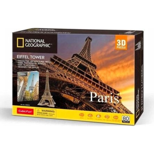 Puzzle 3d national geographic Parīze eifeļa tornis 80 elementi